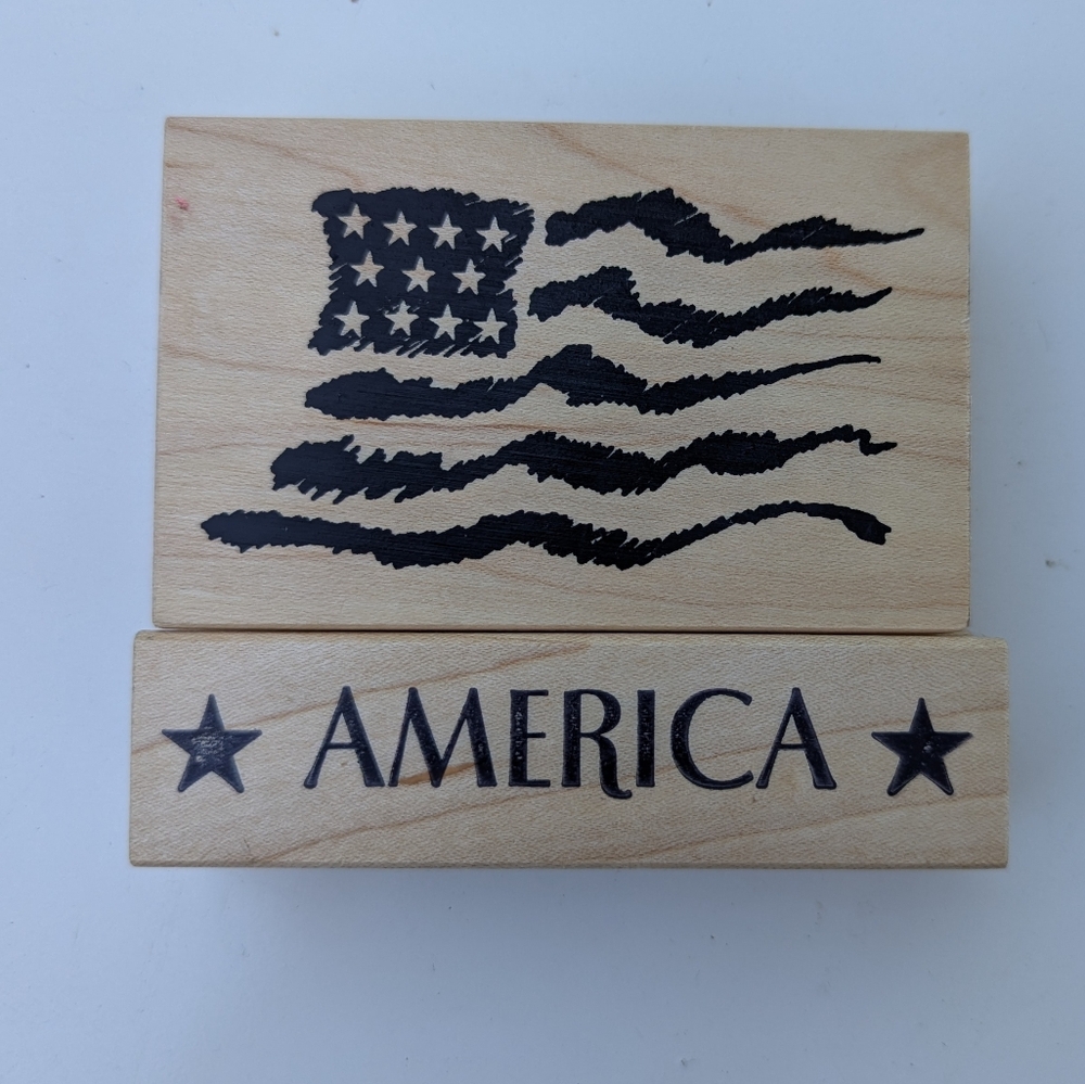 American Flag Rubber Stamps